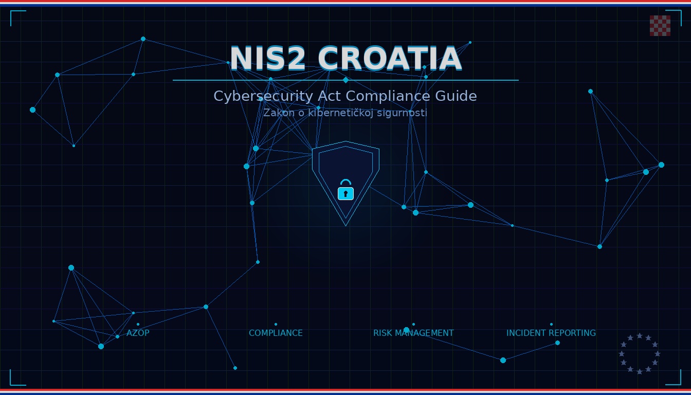 Complete guide to NIS2 compliance in Croatia — covering the Cybersecurity Act (Zakon o kibernetičkoj sigurnosti), UVNS/NCSC-HR enforcement, CERT.hr incident reporting, entity classification, sector requirements, penalties, implementation timeline, and cyber insurance implications for Croatian entities.